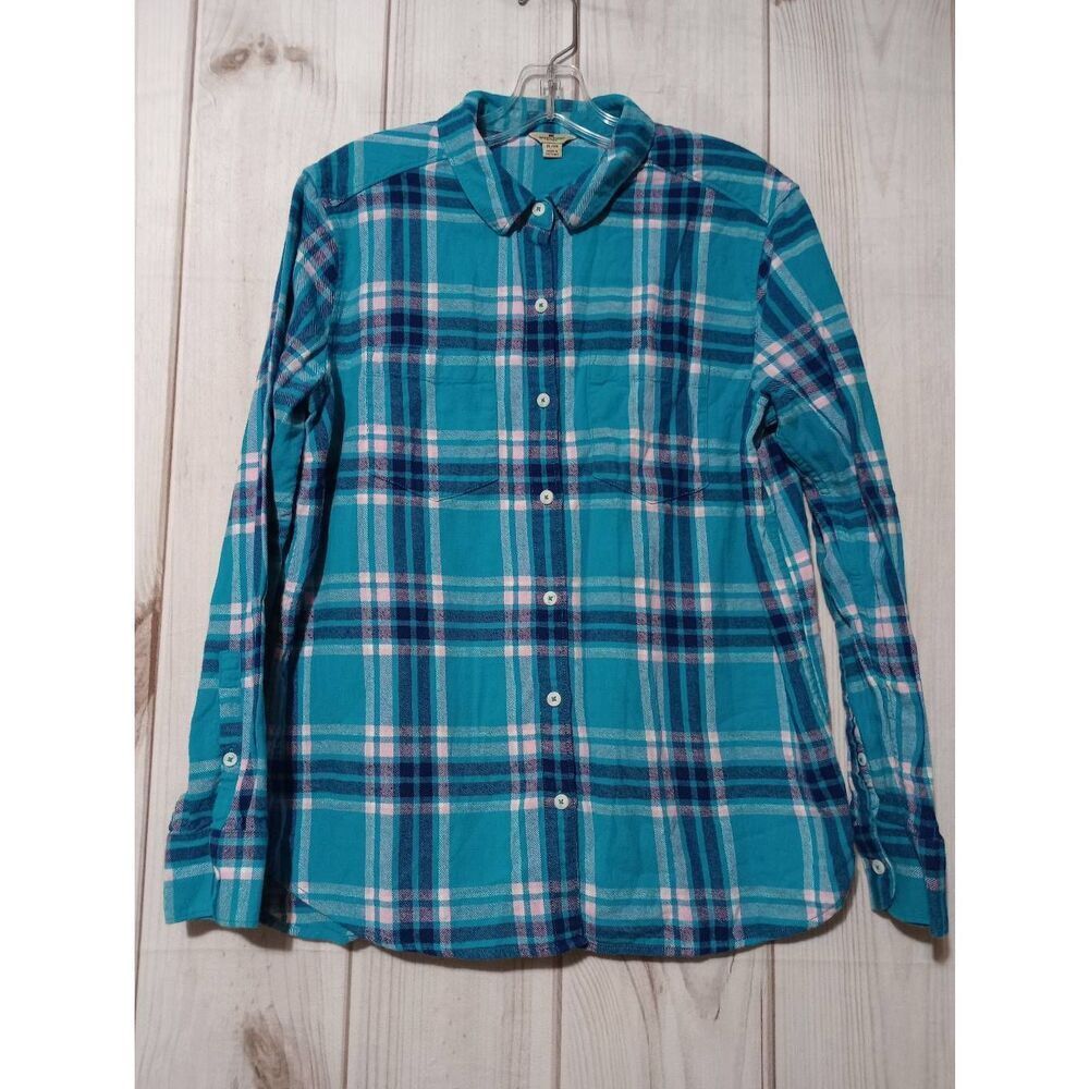 Woolrich Shirt Ladies Extra Large Turquoise Flannel